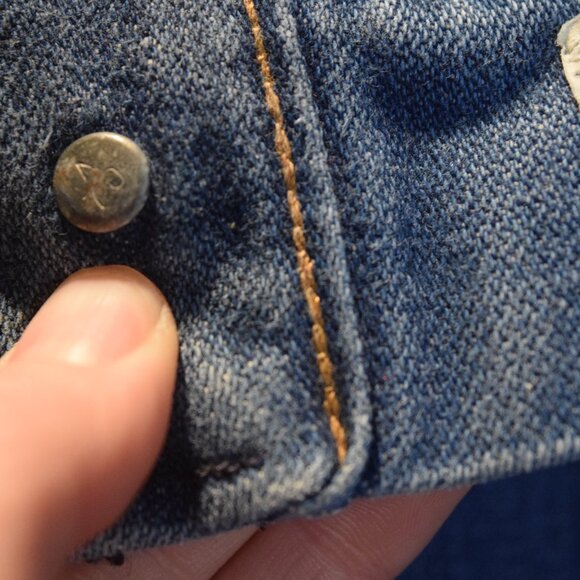 1970s MAVERICK Vintage Mens Jeans 32x 36 Disco Wide Leg Flare Denim EXCELLENT - Picture 9 of 15